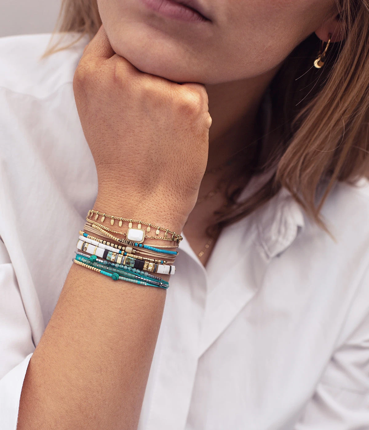 Bracelet Cube (Acier DorĂ©) â Image 2