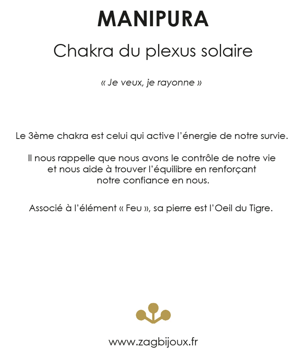 Collier Manipura (Acier DorĂ©) â Image 4