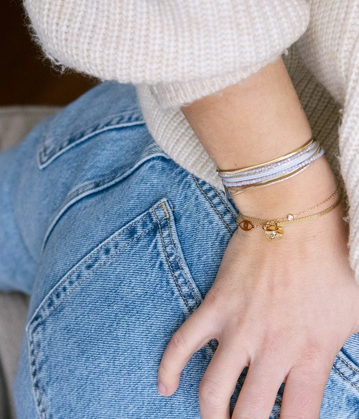 Bracelet Cassandre (Acier Doré) – Image 2