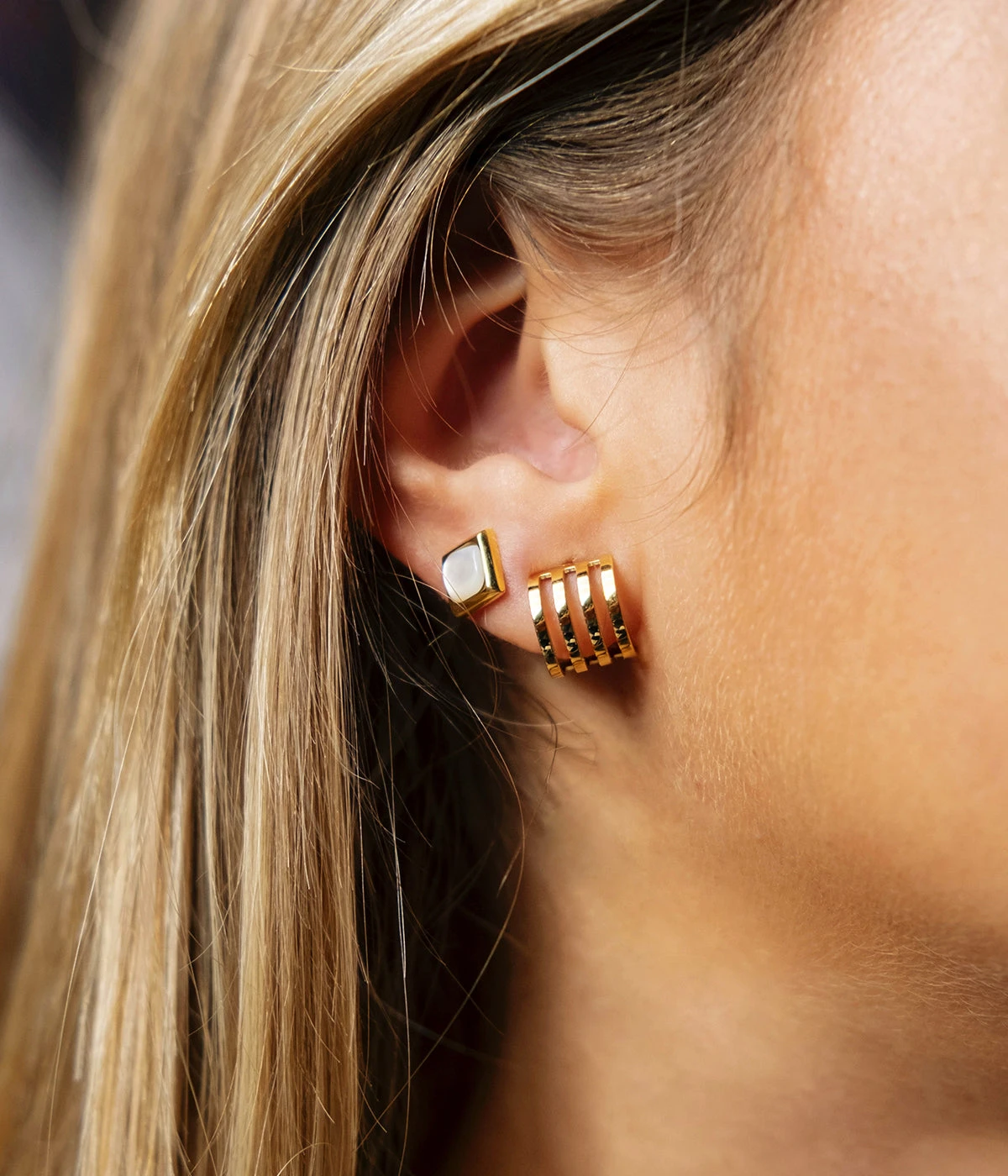 Boucles D'oreilles Strike (Acier DorĂ©) â Image 2