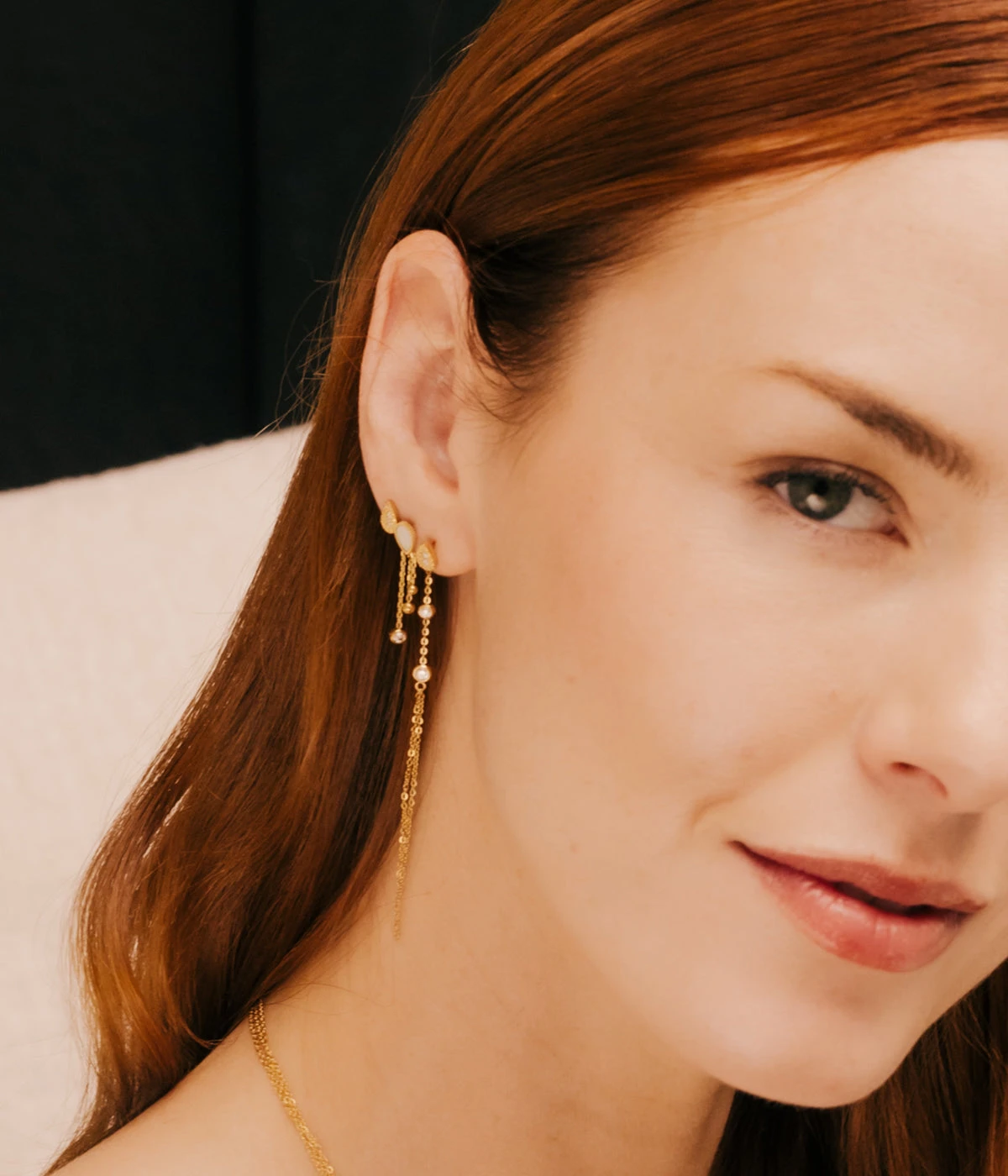 Boucles D'oreilles Sémélé (Acier Doré) – Image 3