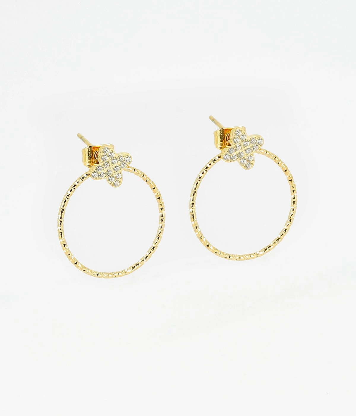 Boucles D'oreilles Jos (Acier Doré)