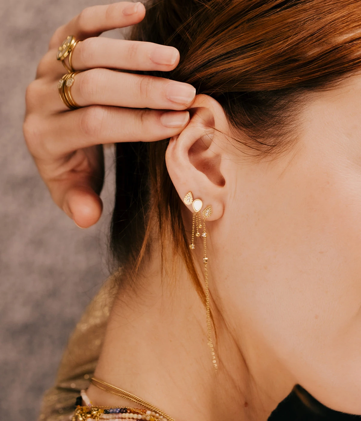 Boucles D'oreilles Softy (Acier DorĂ©) â Image 3