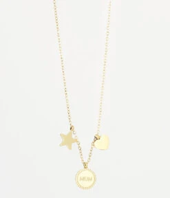 Collier Lucky Mum (Acier Doré)