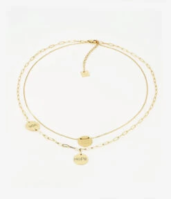 Collier Multi Charm Hope (Acier Doré)