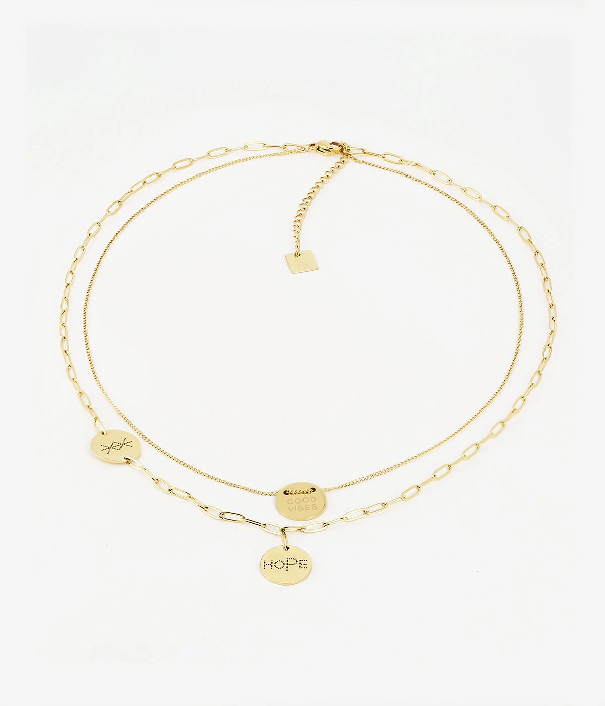 Collier Multi Charm Hope (Acier Doré)