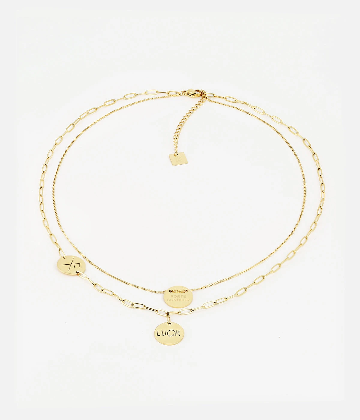 Collier Multi Charm Luck (Acier Doré)