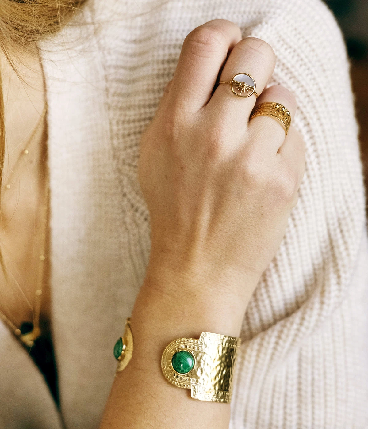 Bague Ombrine (Acier DorĂ©) â Image 3