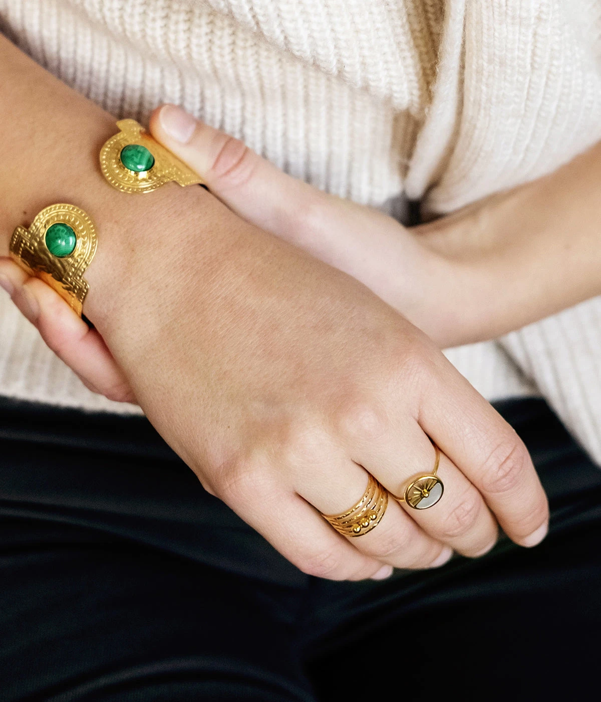 Bague Ombrine (Acier DorĂ©) â Image 4