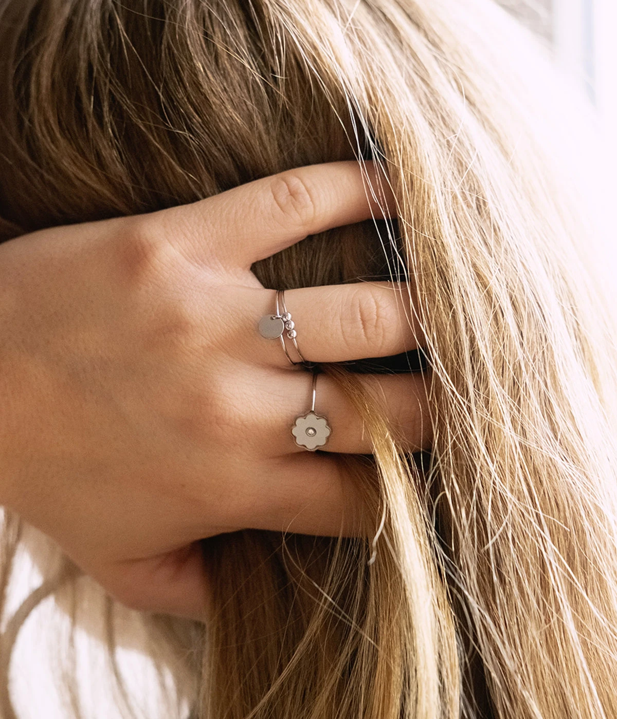 Bague Fleur (Acier) â Image 2