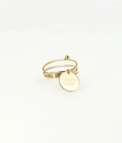 Bague Carpe Diem (Acier Doré)