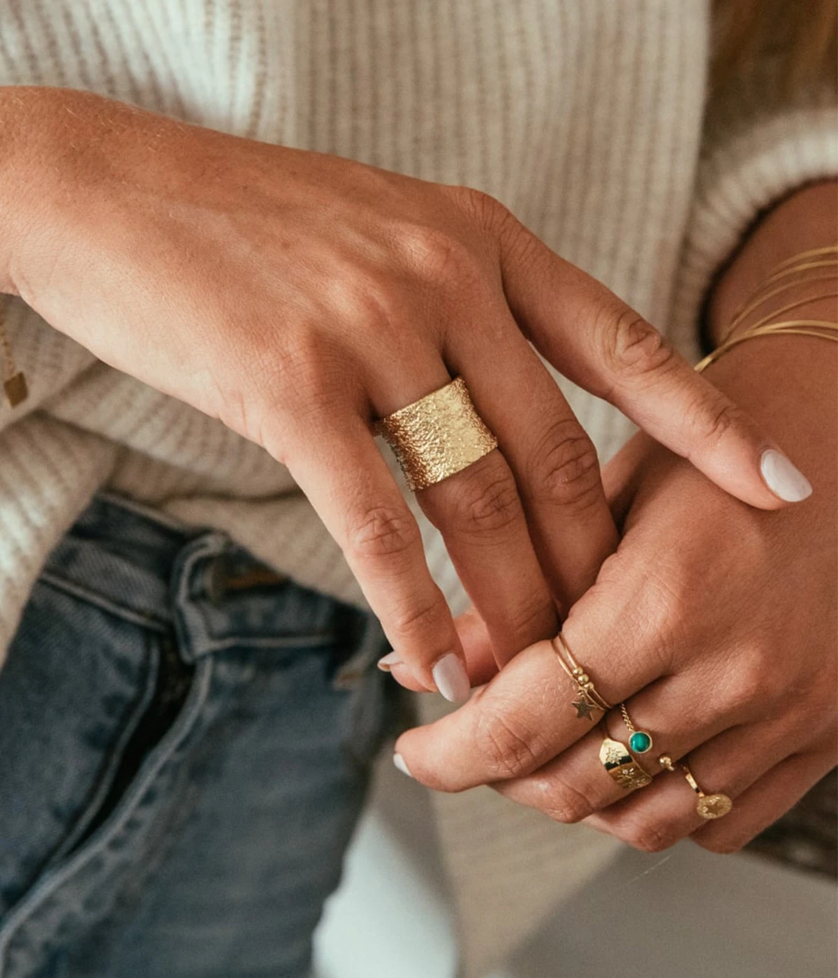 Bague Spoutnik (Acier DorĂ©) â Image 3