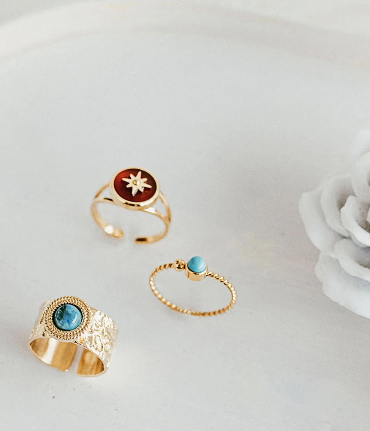 Bague Spoutnik (Acier DorĂ©) â Image 6