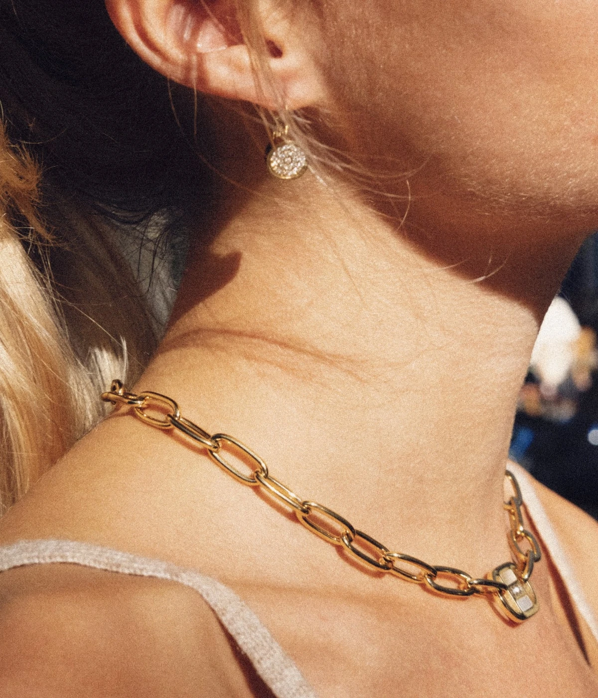 Boucles D'oreilles Code (Acier DorĂ©) â Image 2