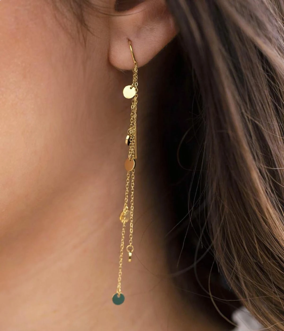 Boucles D'oreilles Confettis (Acier DorĂ©) â Image 2