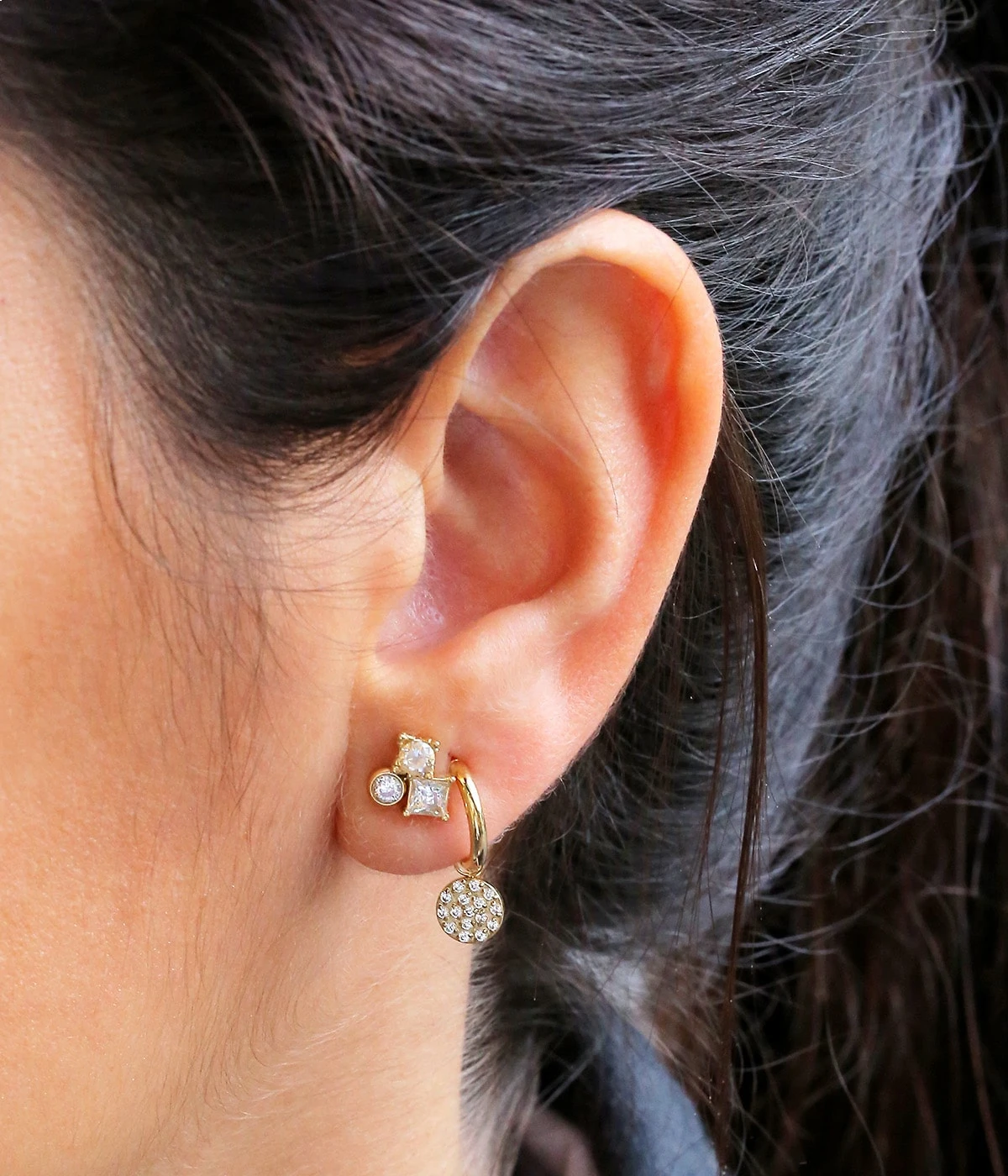 Boucles D'oreilles Créoles Choupette (Acier Doré) – Image 2