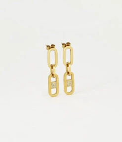 Boucles D'oreilles Délia (Acier Doré)