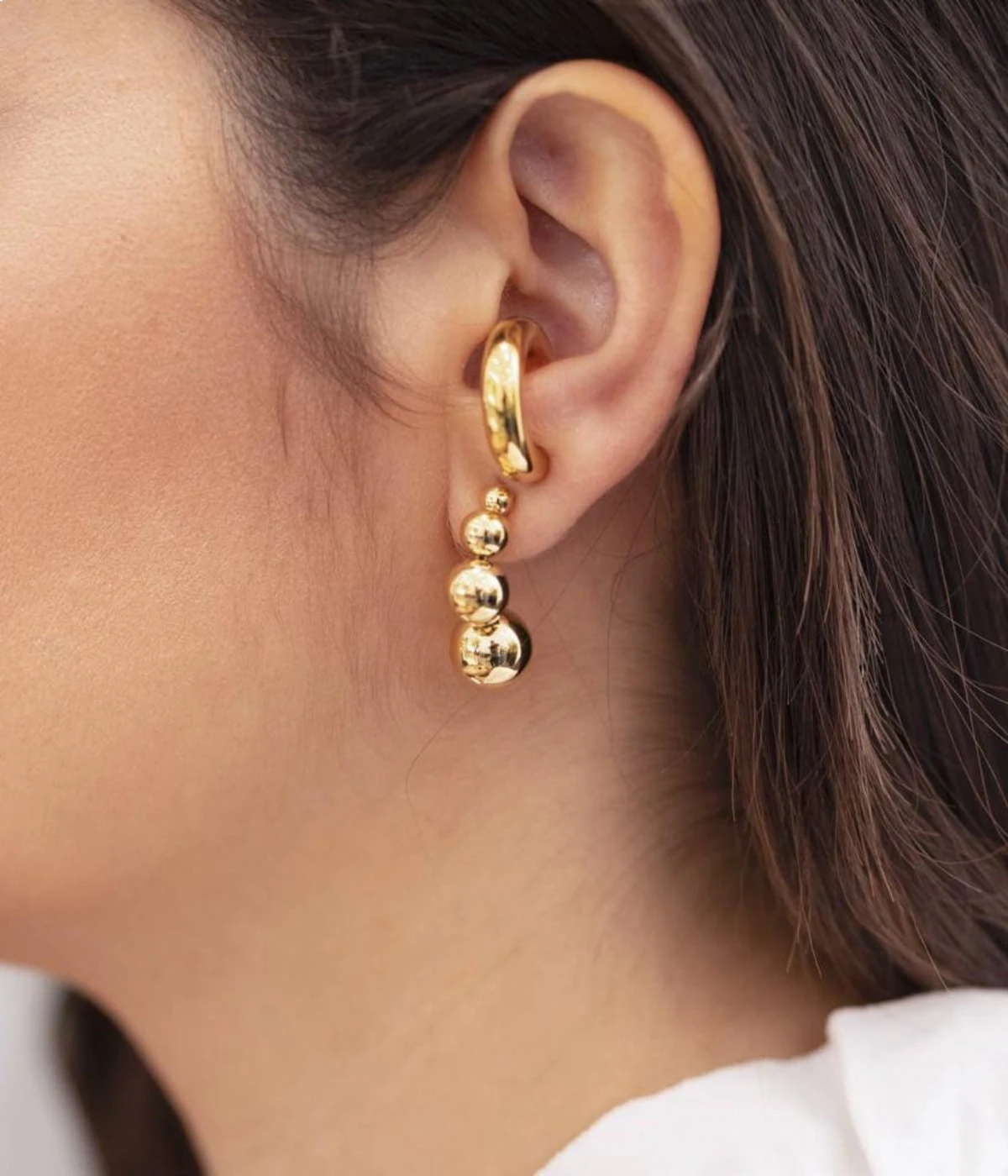 Boucles D'oreilles Jeanne (Acier DorĂ©) â Image 2