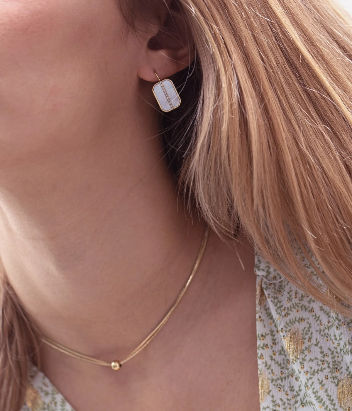 Boucles D'oreilles Nikov (Acier Doré) – Image 2