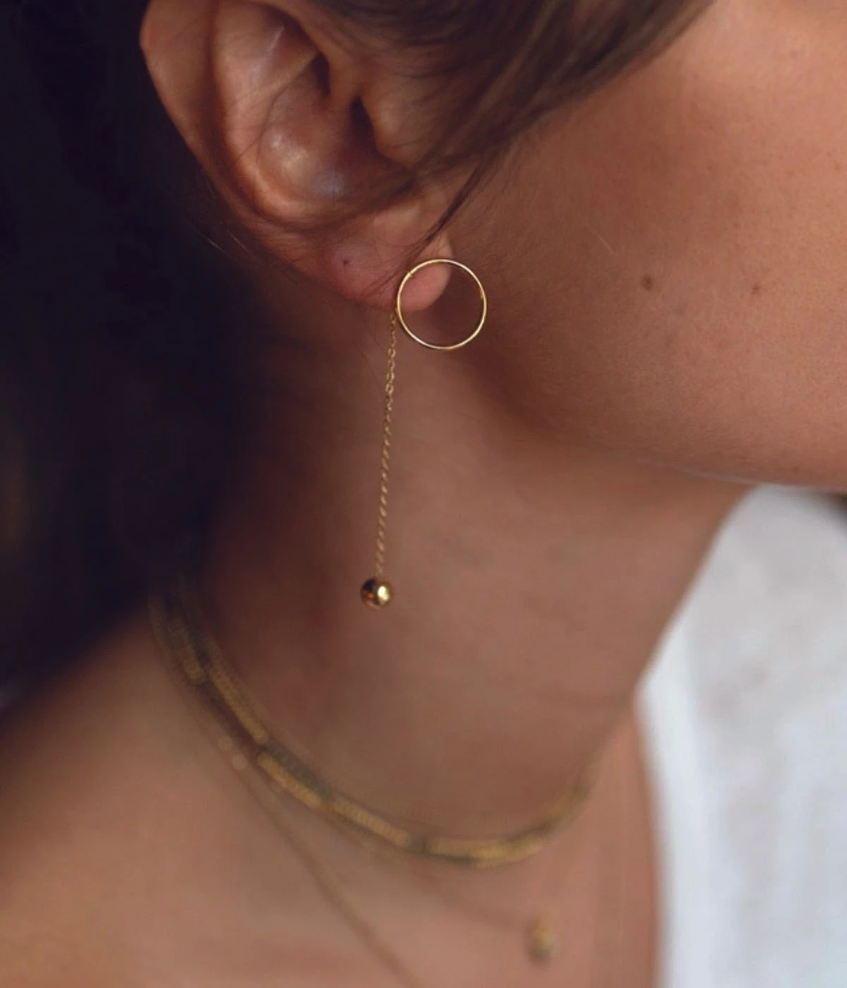 Boucles D'oreilles Saila (Acier Doré) – Image 2