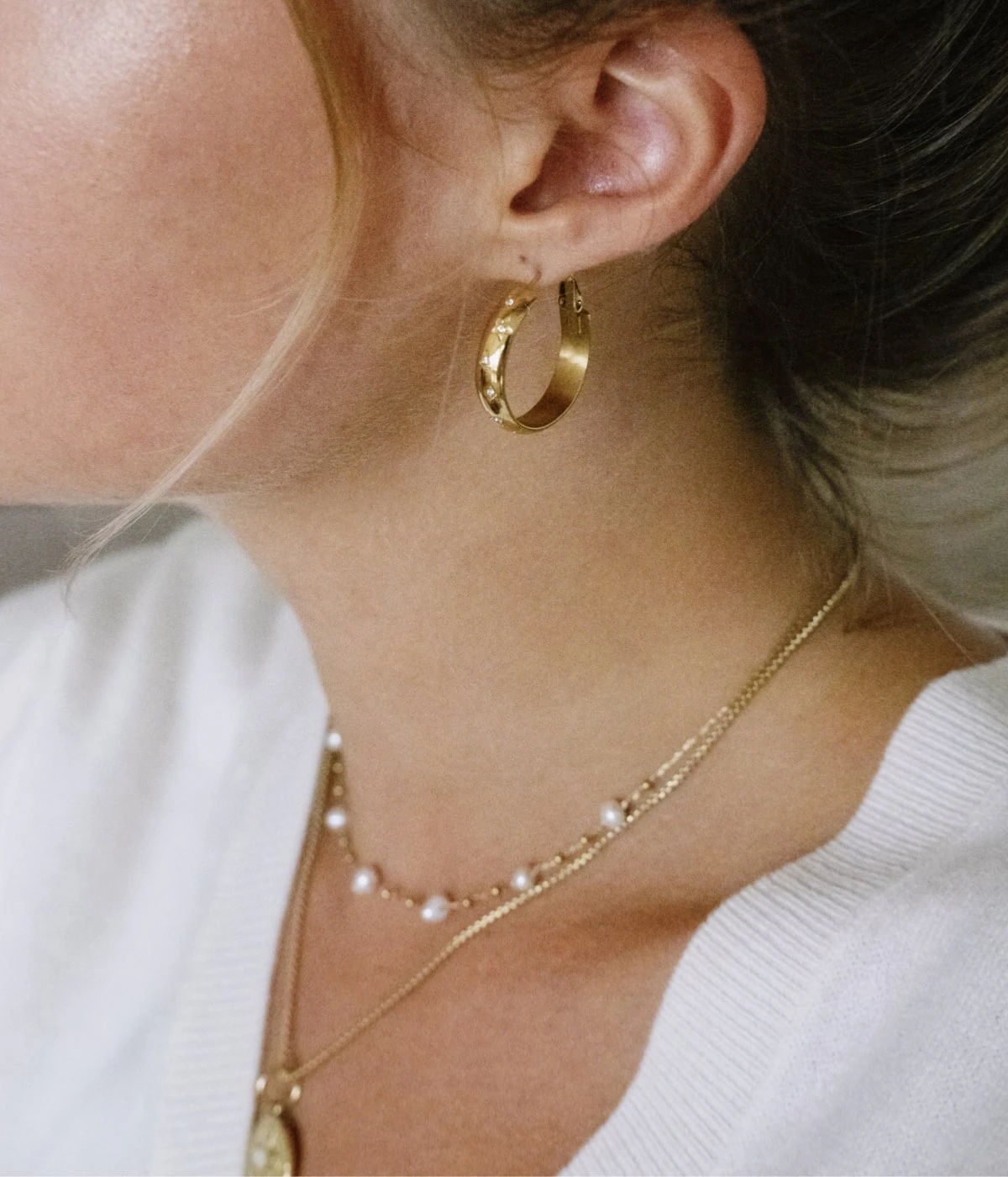 Boucles D'oreilles Solaris (Acier Doré) – Image 2