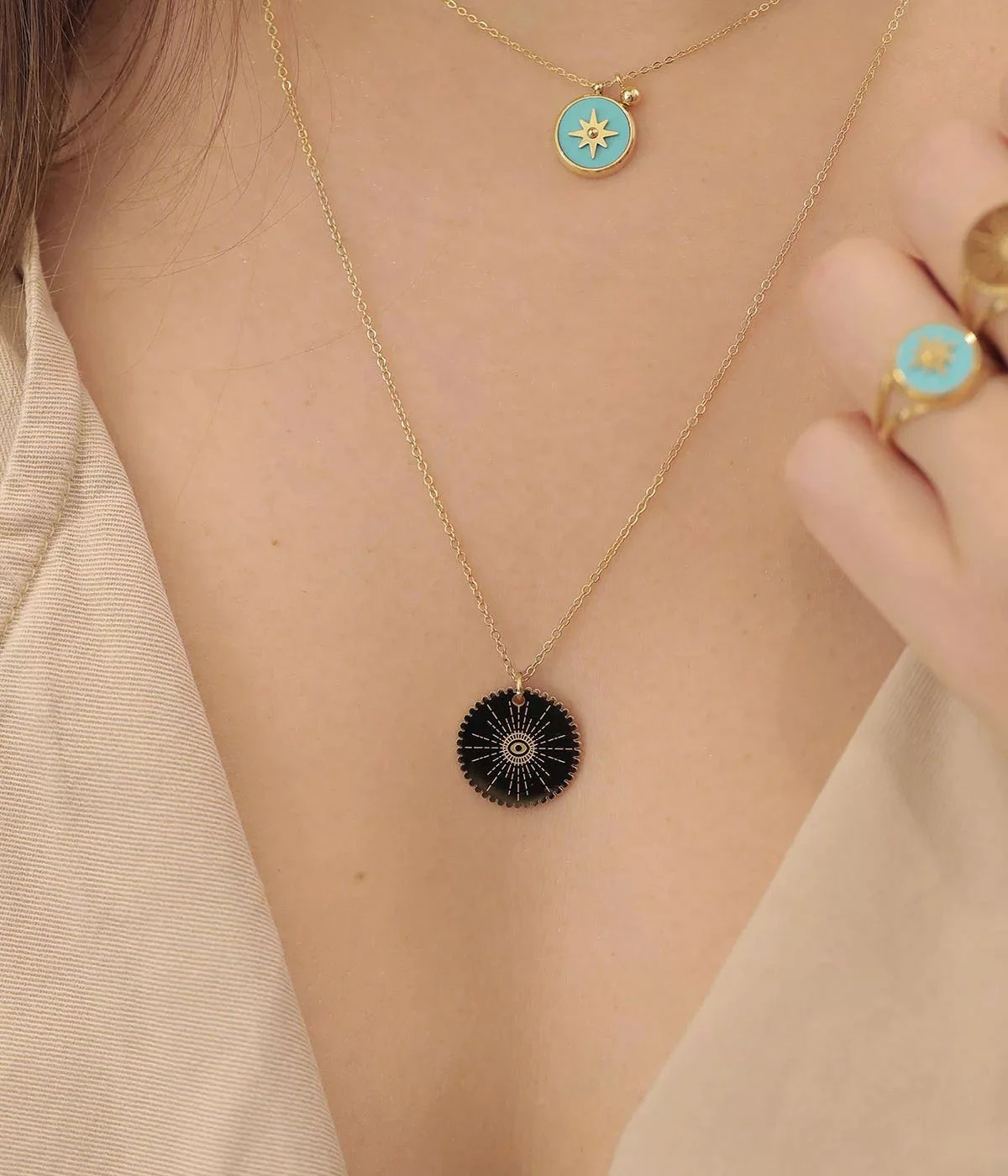 Collier Bagan (Acier Doré) – Image 2