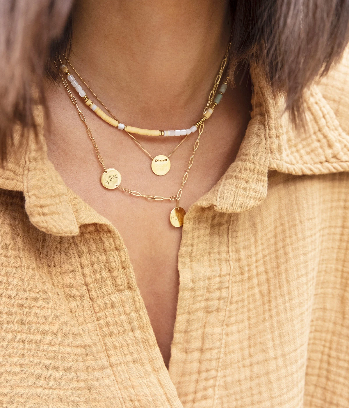 Collier Multi Charm Hope (Acier DorĂ©) â Image 2