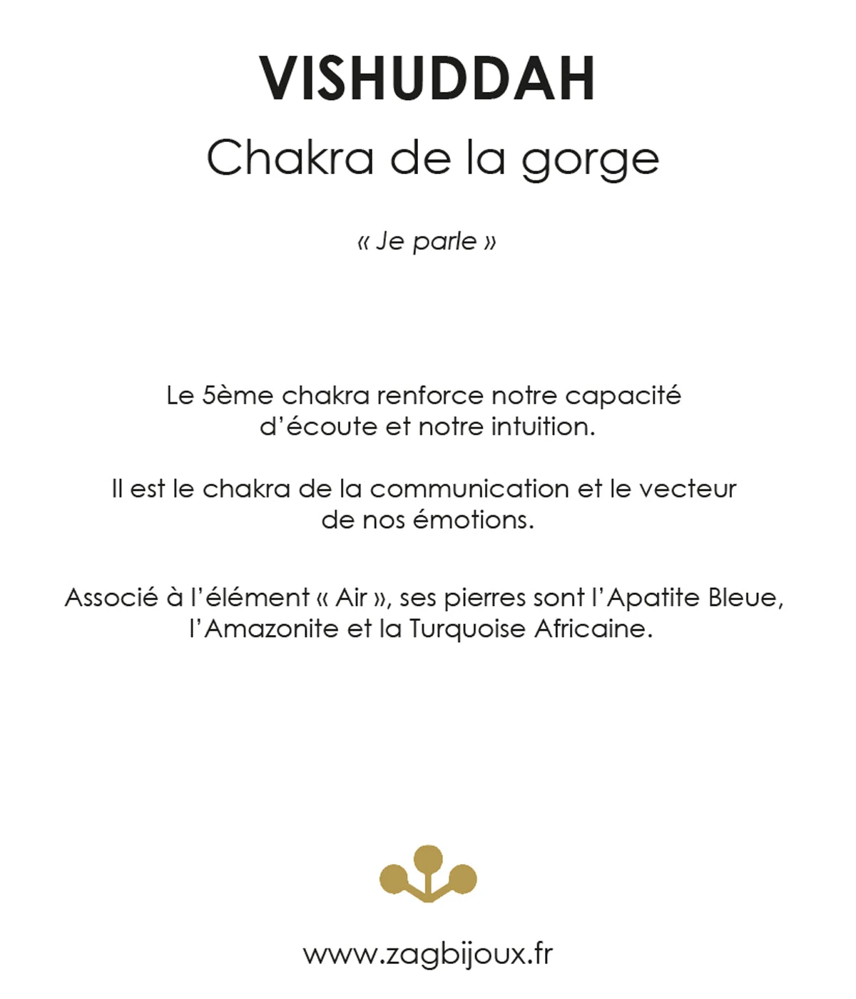 Collier Vishuddah (Acier DorĂ©) â Image 4